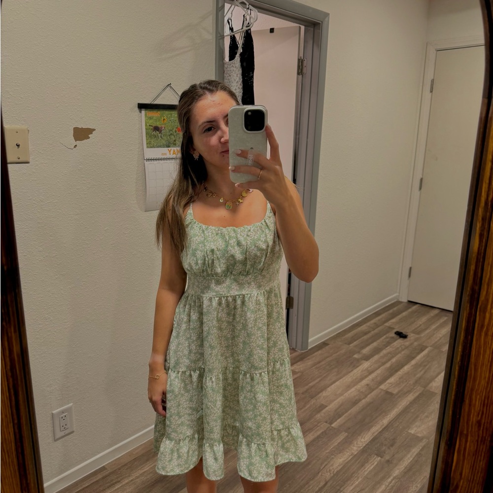 Floral Green Dress